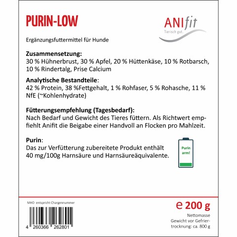 Dog Accessories Flakes Purin-low 200g 1 Piece -4- Anifit